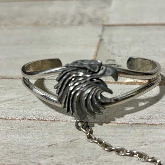 ❤️Vintage 95’ Signed EJC American Eagle & Chain Ring - Picture 2 of 3